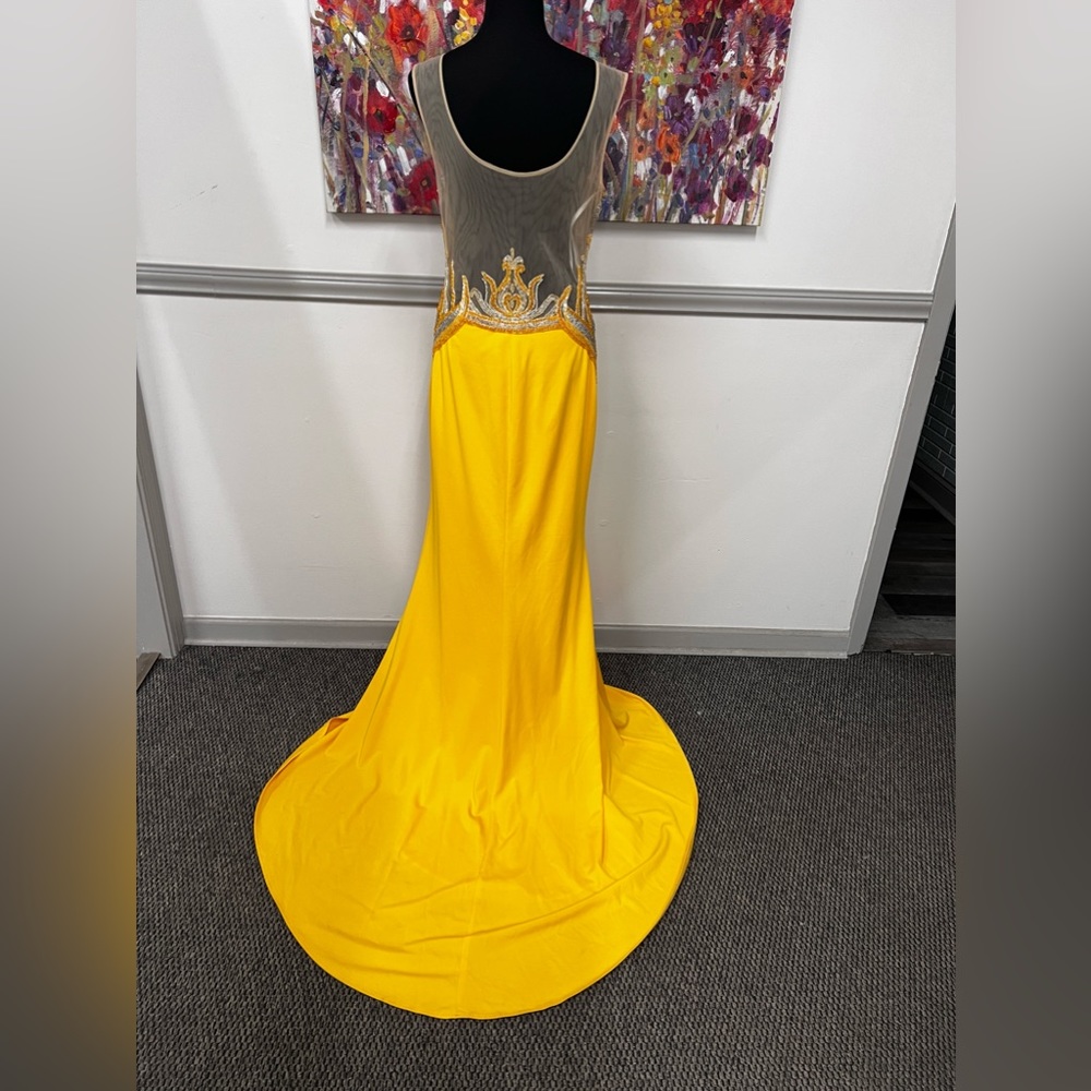 Vienna Prom #8174 Yellow Formal gown with train